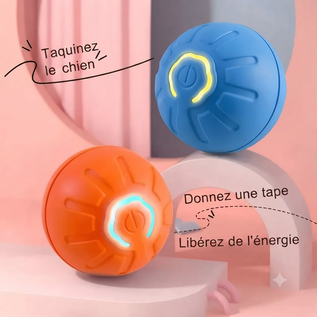 Balle Interactive Intelligente pour Chiens – Jouet à Rebond Automatique, Roulement Rotatif et Recharge USB – Le compagnon idéal pour occuper votre chiot et éviter l'ennui.