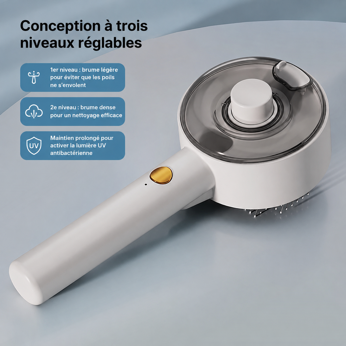 Animora Groom™ – Brosse de toilettage autonettoyante avec brume