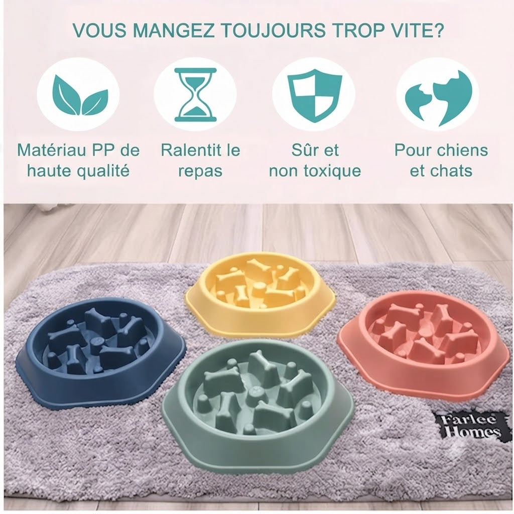 Gamelle Anti-Glouton pour Chien et Chat : Écuelle Labyrinthe Antidérapante pour une Digestion Saine - Disponible en Plusieurs Tailles