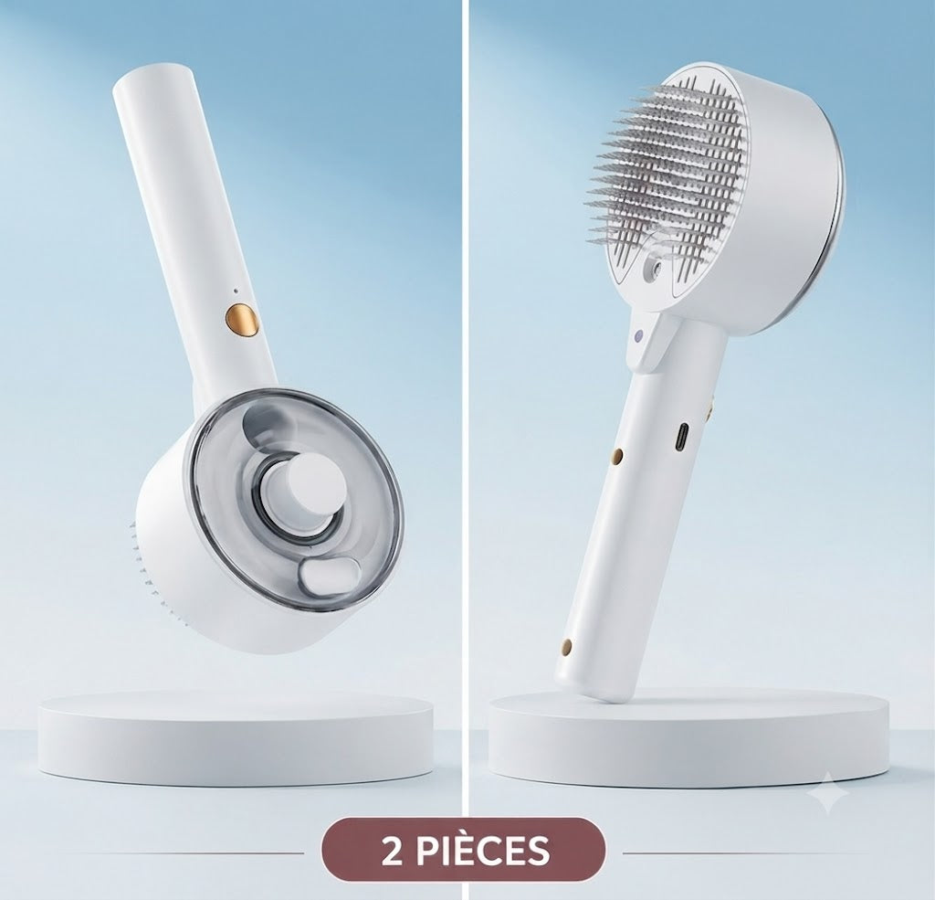 Animora Groom™ – Brosse de toilettage autonettoyante avec brume