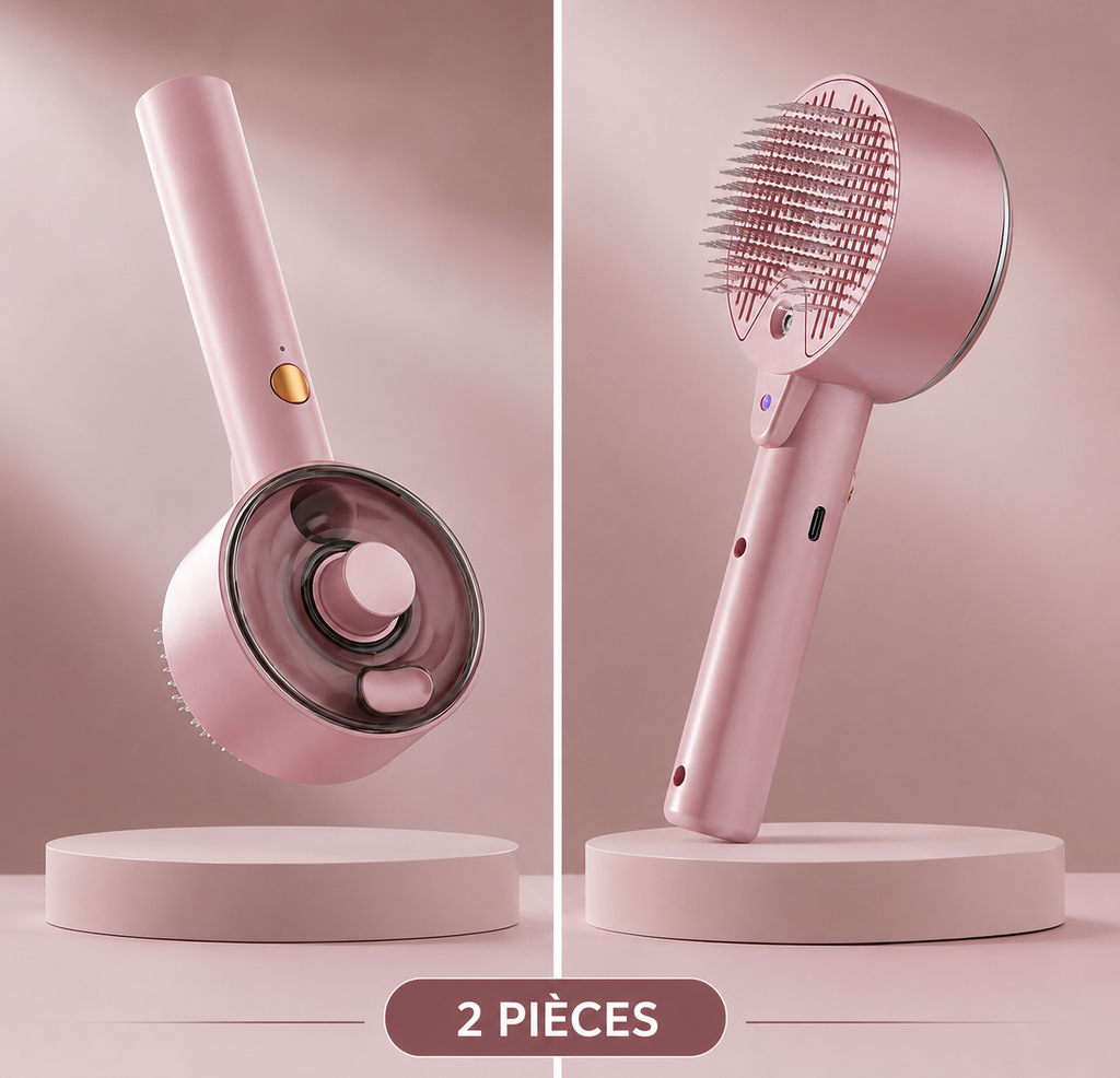 Animora Groom™ – Brosse de toilettage autonettoyante avec brume