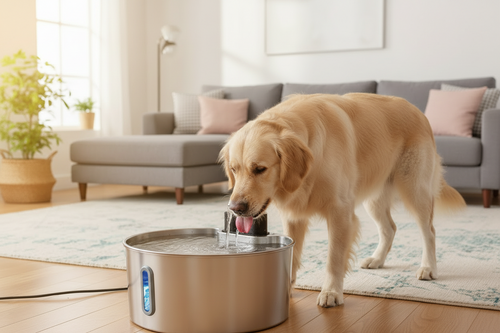 Photo de vente fontaine à eau chien