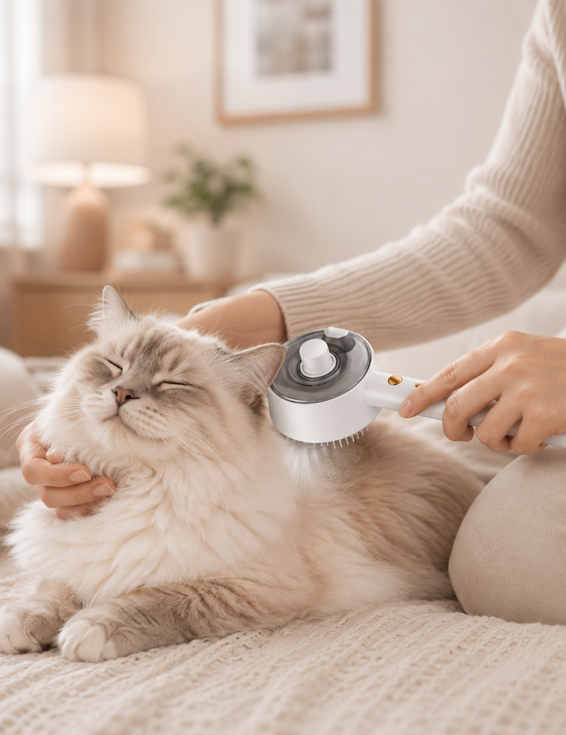 Animora Groom™ – Brosse de toilettage autonettoyante avec brume